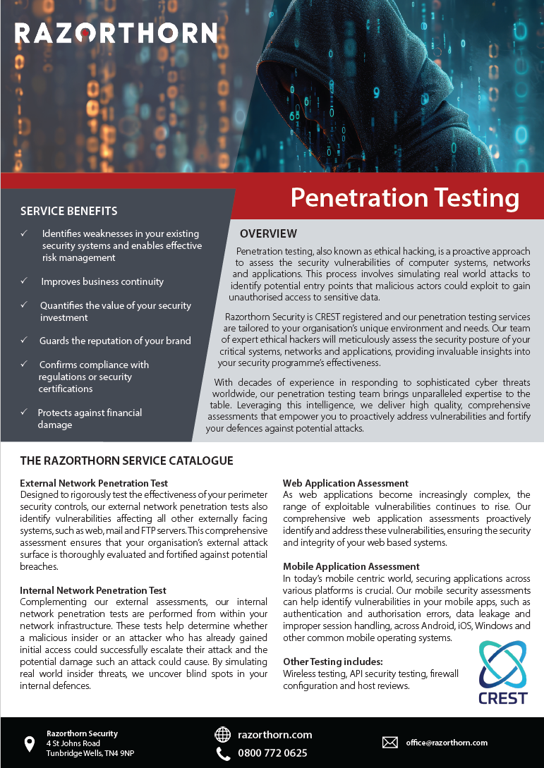 Pentesting Service Sheet