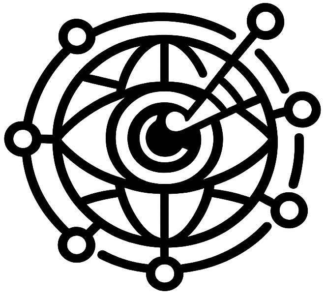 Continuous Assurance 1 - Razorthorn Security Abstract circular network icon with interconnected rings and nodes around the circumference, suggesting a tech or cybersecurity concept